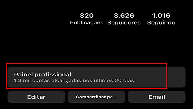 Captura de tela do perfil do Instagram