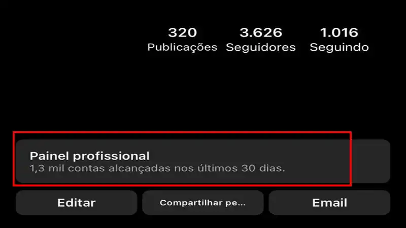 Captura de tela do perfil do Instagram