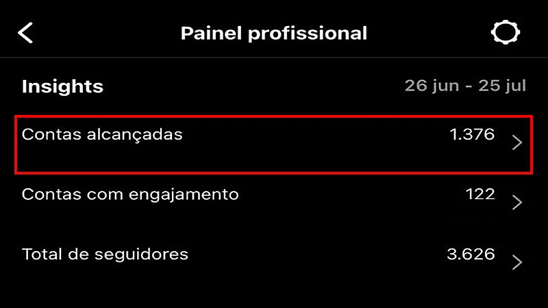 Captura de tela do perfil do Instagram
