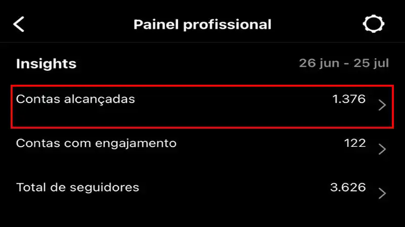 Captura de tela do perfil do Instagram