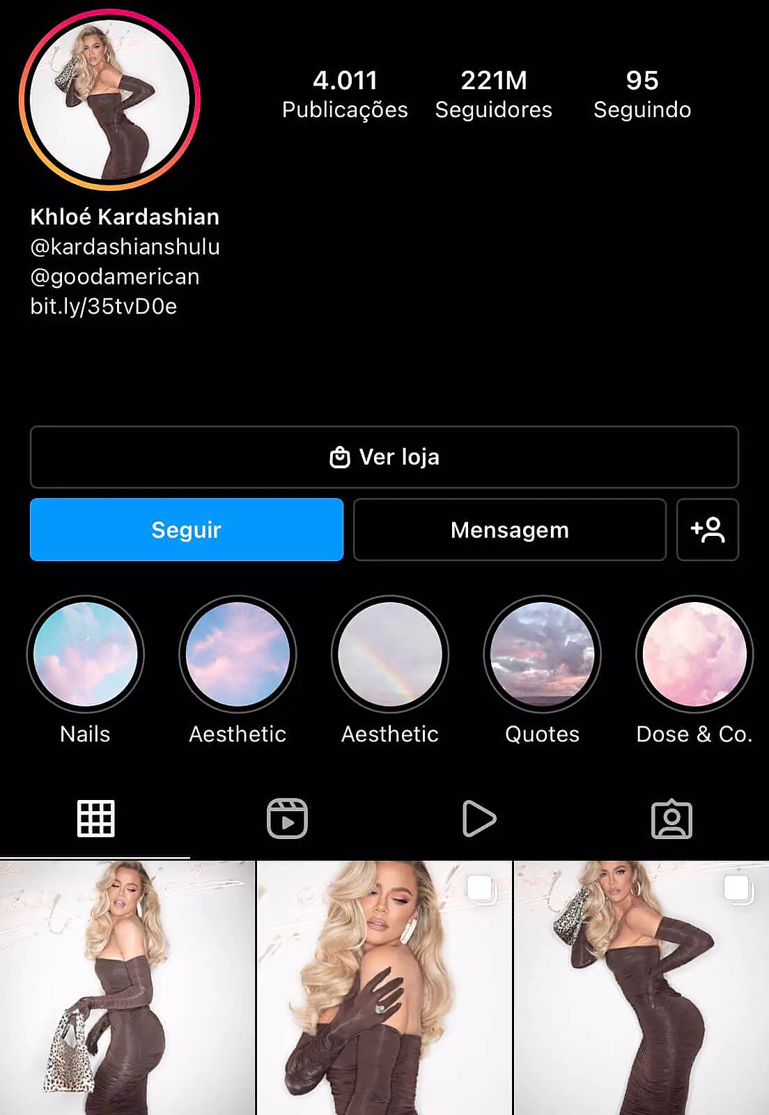 Perfil da Khloé Kardashian