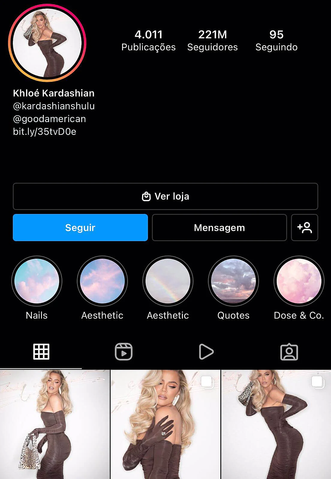Perfil da Khloé Kardashian