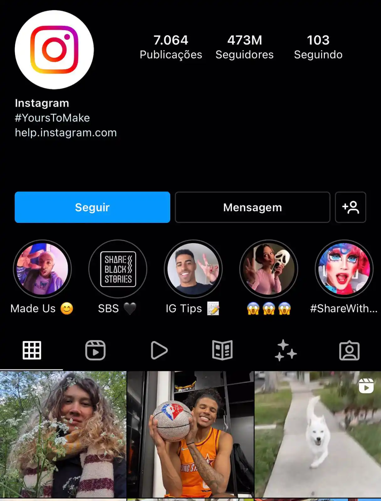 Perfil do Instagram