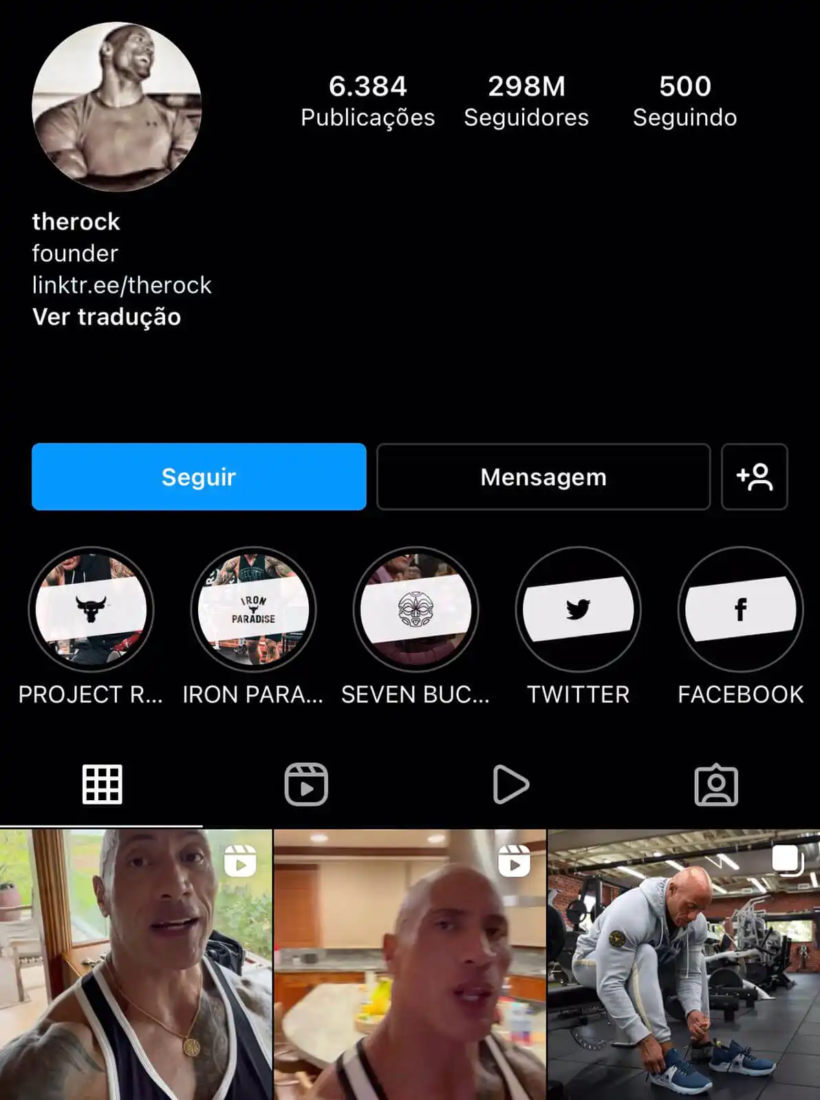 Perfil do "The Rock"