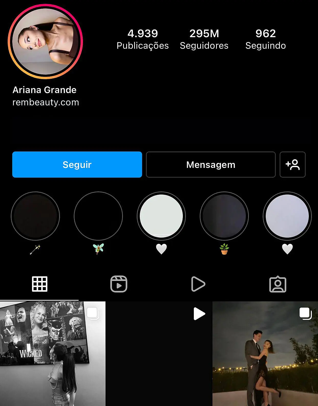 Perfil da Ariana Grande