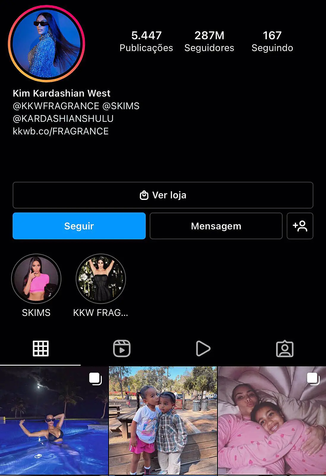 Perfil da Kim Kardashian