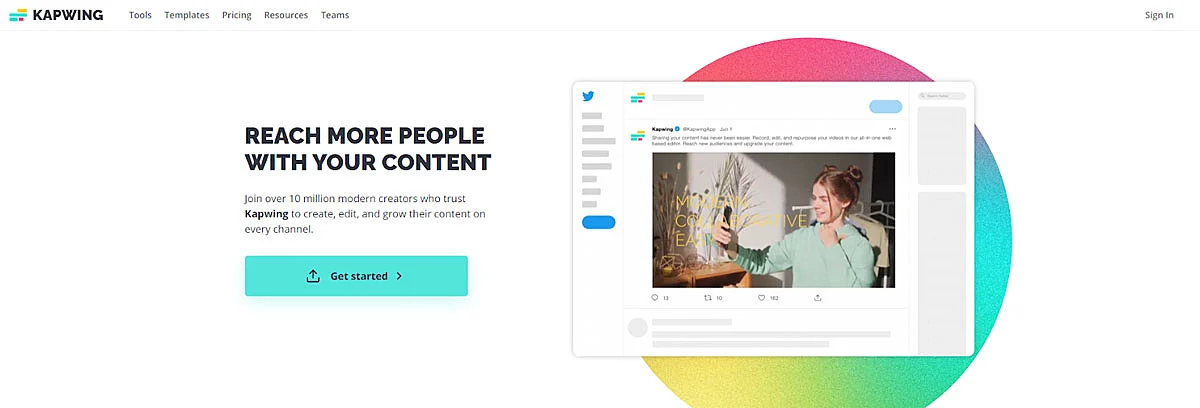 Logo Kapwing - Herramienta para quitar marca de agua de Tik Tok