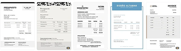 recibos de pago en canva