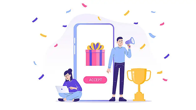 Ilustração com diversos braços mostrando o celular