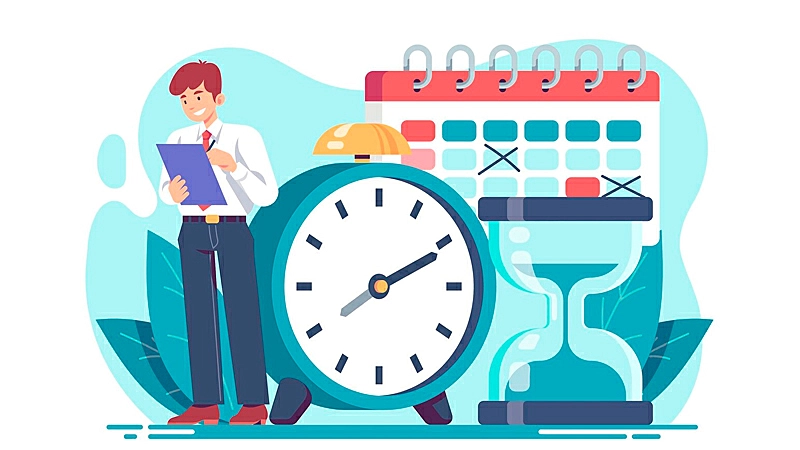 Mulher segurando um relógio