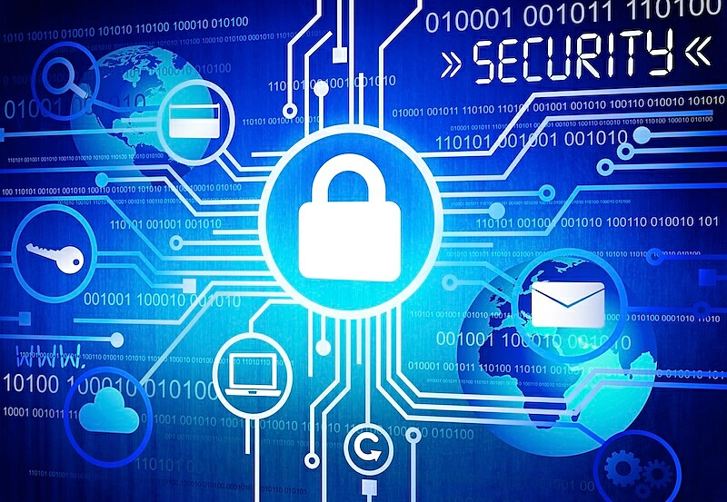 She image shows a lock symbol connected with several wires. It's also written "security".