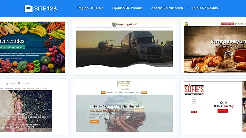 Ejemplos de sitios web en SITE123