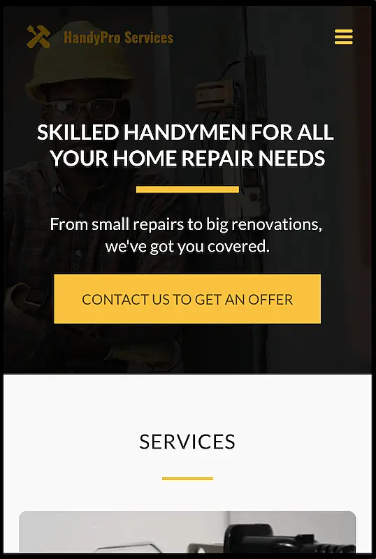 Handy Pro Services template for smartphone