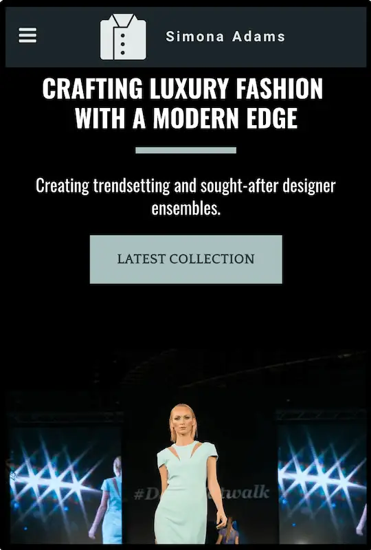 Responsive website templates 14 Simona Adams template for smartphone