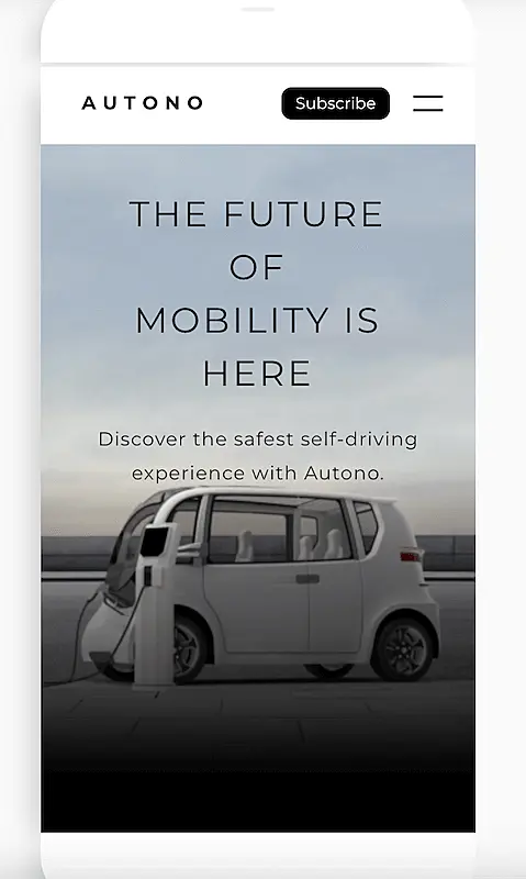 AI Company website template for smartphone  