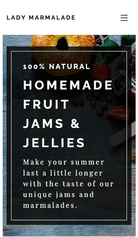 Responsive website templates 22 Marmalade Maker template for smartphone