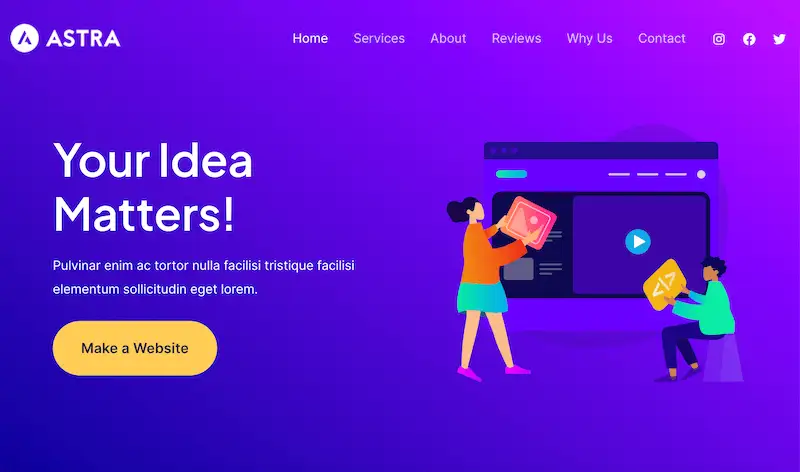 Responsive website templates 33 Astra template for desktop