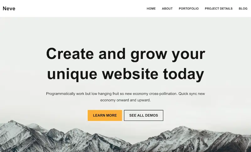 Responsive website templates 35 Neve template for desktop