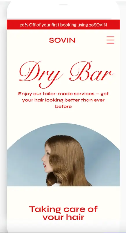 Responsive website templates 6 Beauty Salon template for smartphone