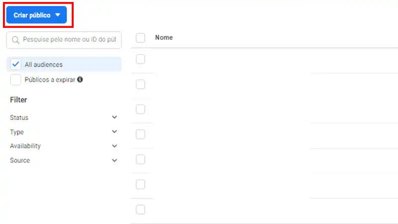 Captura de tela do Meta Ads