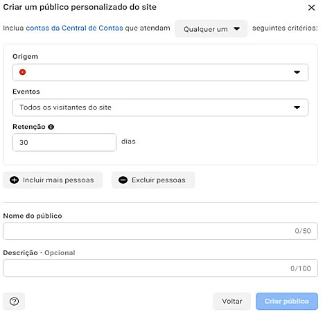 Captura de tela do Meta Ads