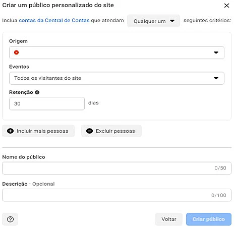 Captura de tela do Meta Ads