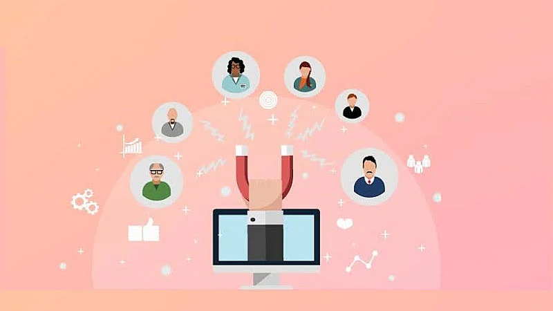 Ilustración del uso del marketing para atraer clientes