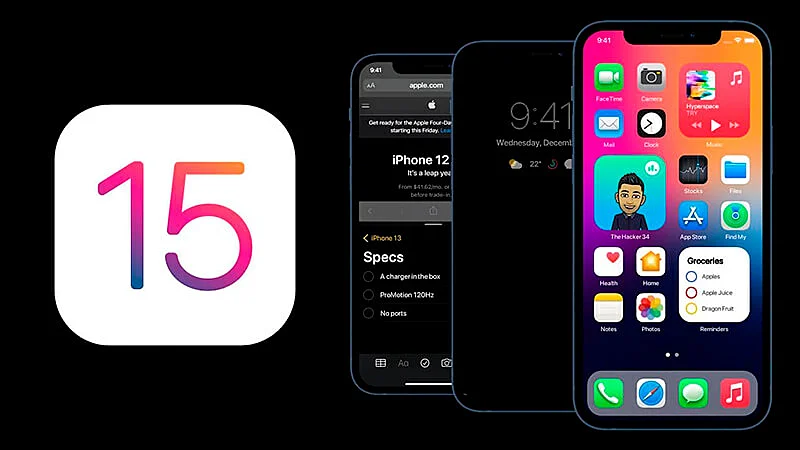 imagem que mostra a interface do iOS 15