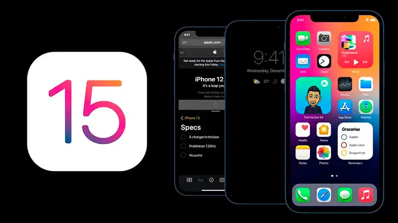 imagem que mostra a interface do iOS 15