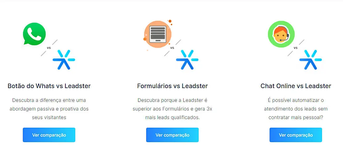 Captura do site da Leadster