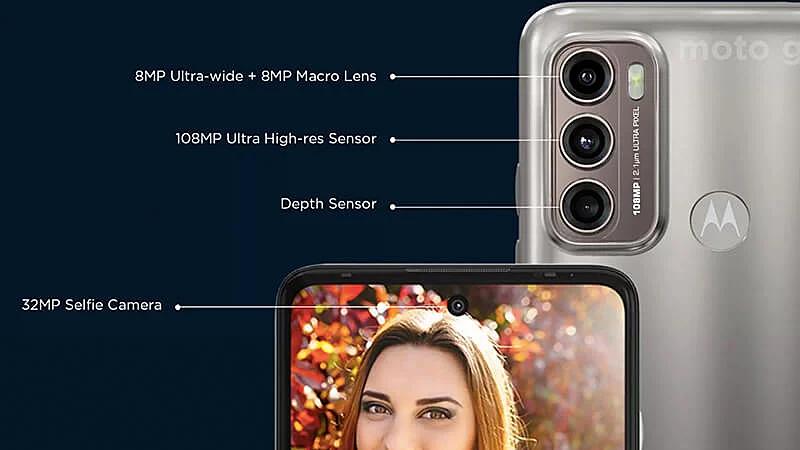 imagem que detalha as câmeras do Moto G60