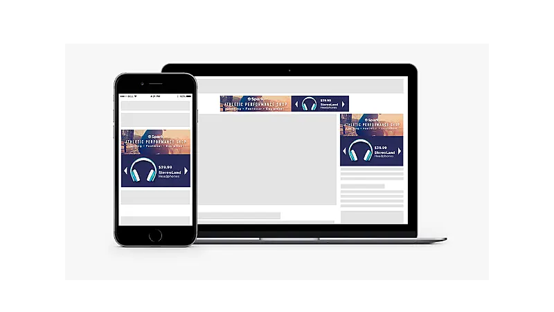 Banners sendo exibidos na tela de dispositivos móveis