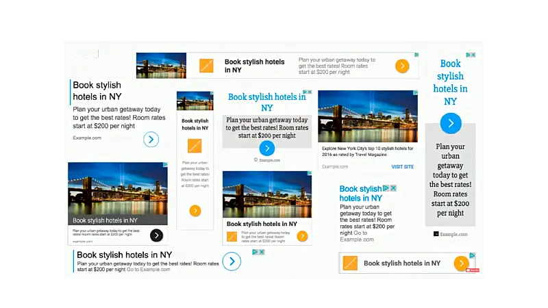 Diferentes tipos de anúncios responsivos 