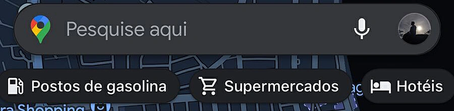 Recorte da tela do Google Maps