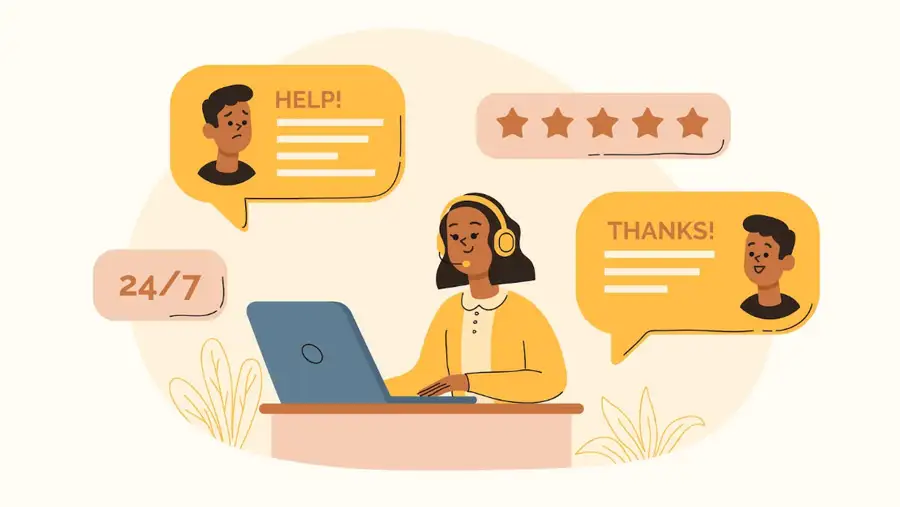 Ilustración conceptual de operador de SAC online