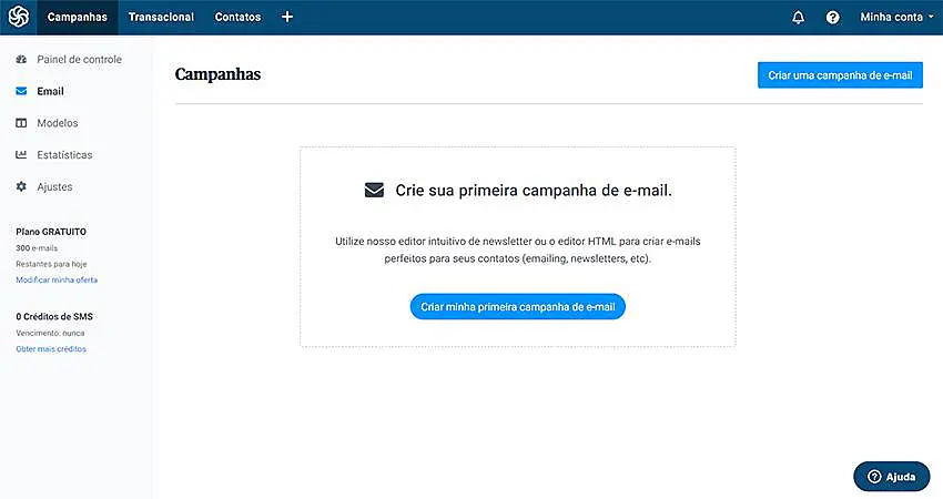 Painel de Controle da SendinBlue