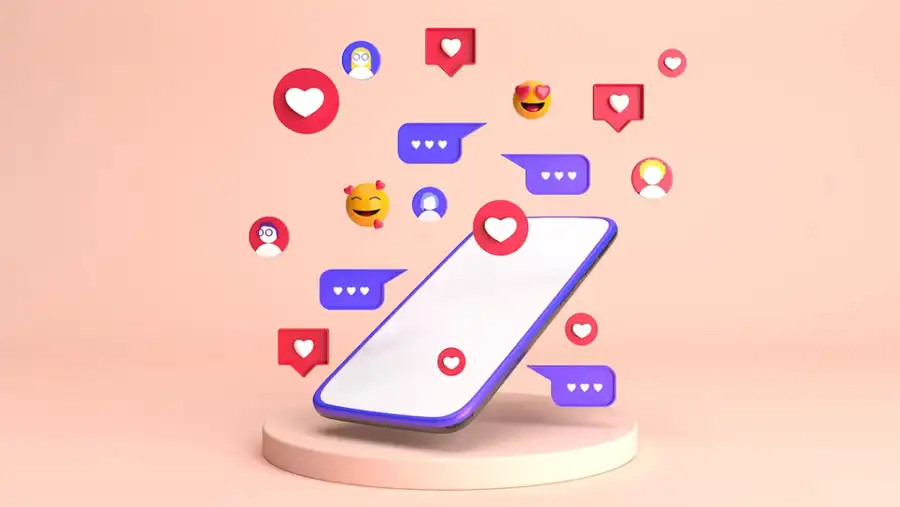 íconos de redes sociales en 3D