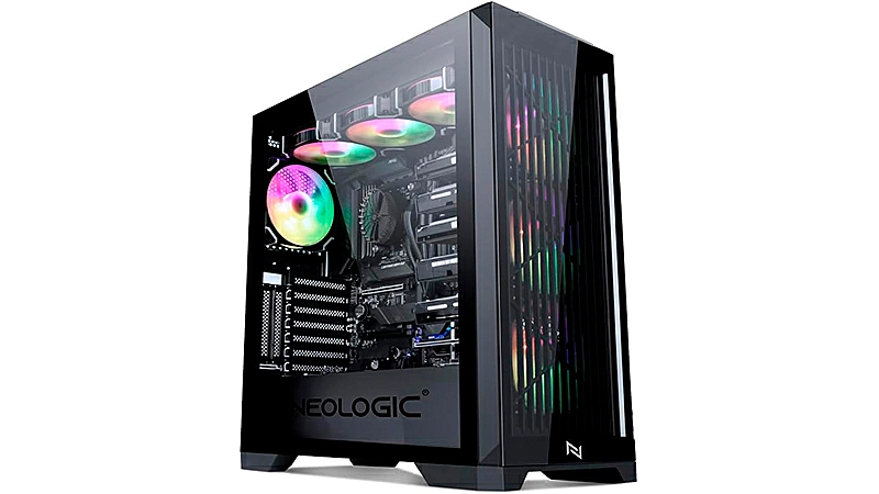 imagem que mostra um setup gamer Neologic com iluminação RGB