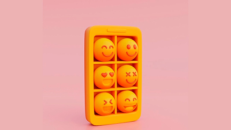 Foto do teclado de emojis do celular