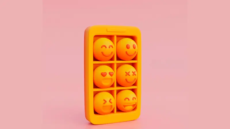 Foto do teclado de emojis do celular