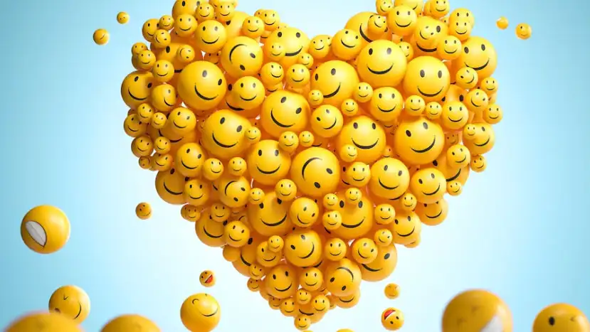 Significados de los emojis de Whatsapp Emojis sorientes formando un corazón