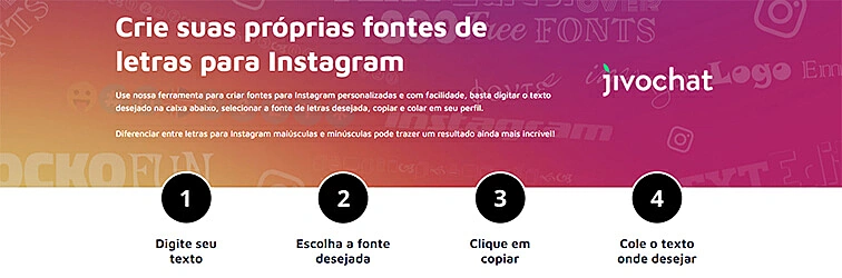 Site de fonte Instagram JivoChat