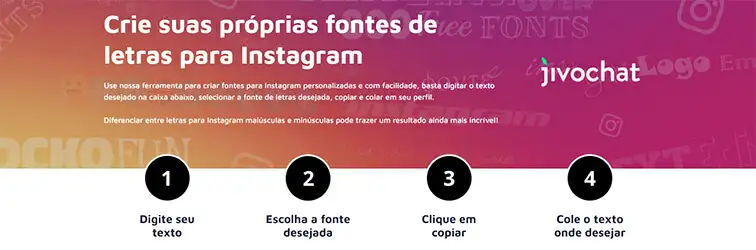 Site de fonte Instagram JivoChat
