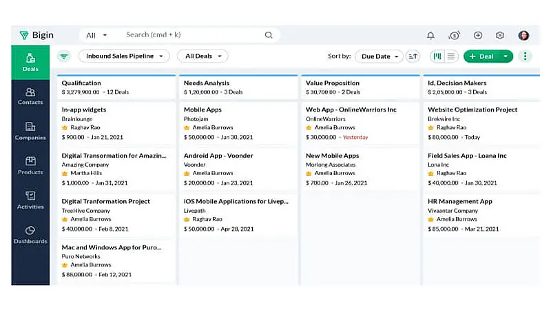captura de tela do Bigin