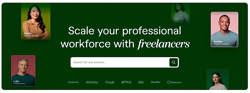 página inicial do site de freelancer fiver 