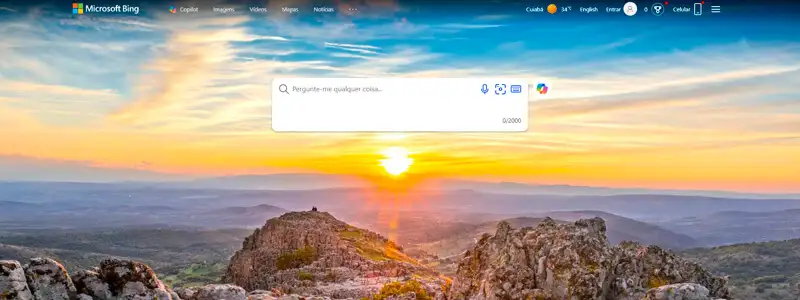 2 captura de tela do buscador bing