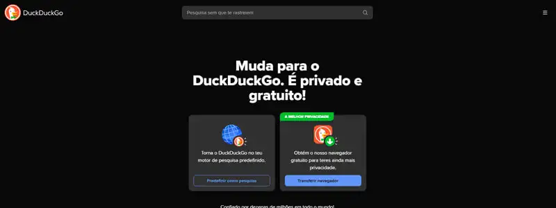 5 captura de tela do site de busca duckduckgo
