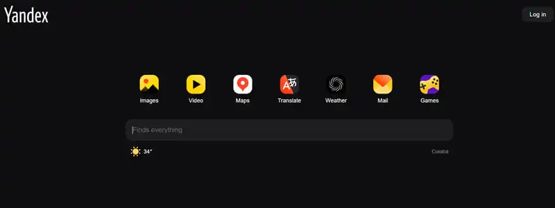 9 captura de tela do buscador yandex