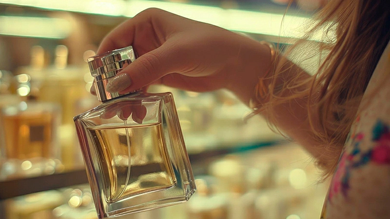 Foto de frascos de perfume em cima da mesa