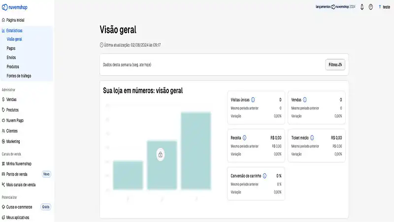 Captura de tela do Nuvemshop